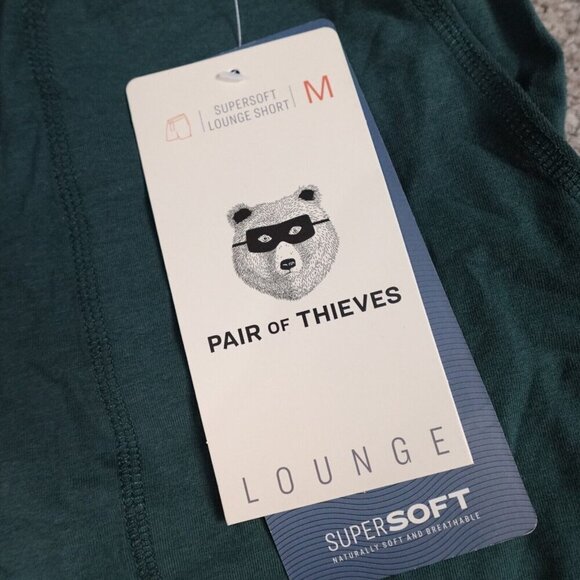 Pair of Thieves Shorts Medium Green Solid Super Soft Lounge Short NEW - Picture 2 of 7